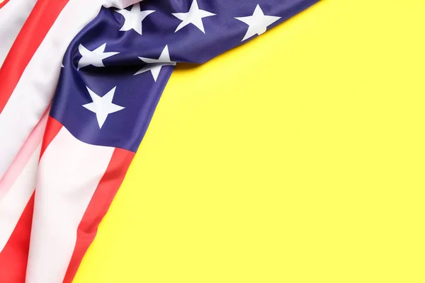 Usa Vlajka Žlutém Pozadí Slavnost Memorial Day — Stock fotografie