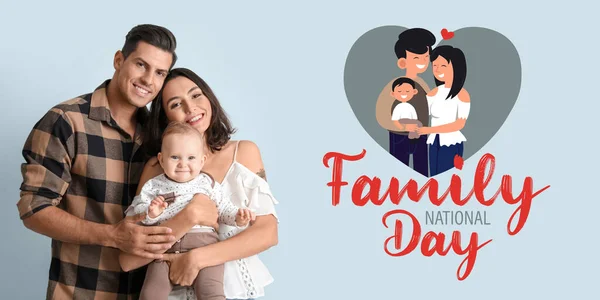 Banner Untuk Family Day Dengan Orang Orang Bahagia Latar Belakang — Stok Foto