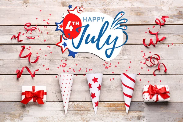 Banner Usa Independence Day Party Hats Gifts — Stock Photo, Image