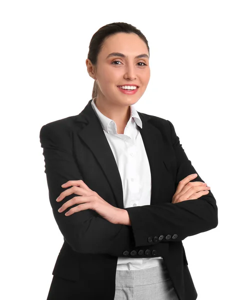 Female Business Consultant White Background — Stock Photo, Image