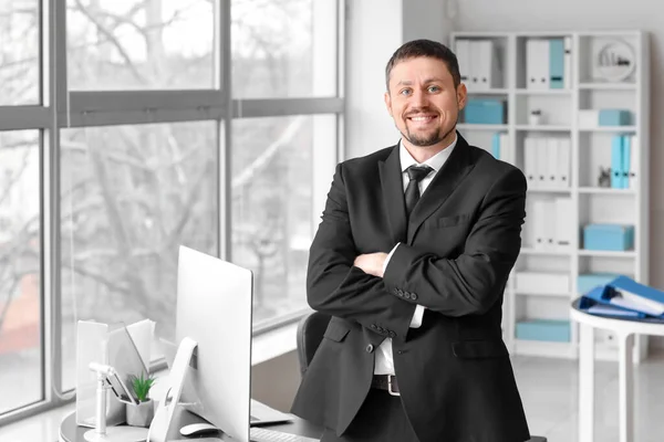 Male Accountant Working Office — Stock Photo, Image