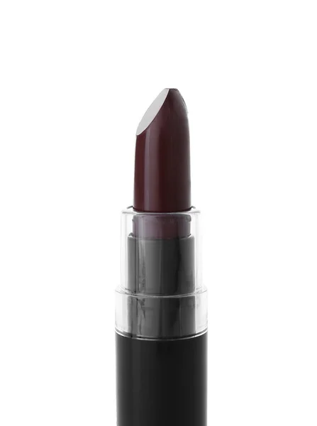 Dark Red Lipstick White Background Closeup — Stock Photo, Image