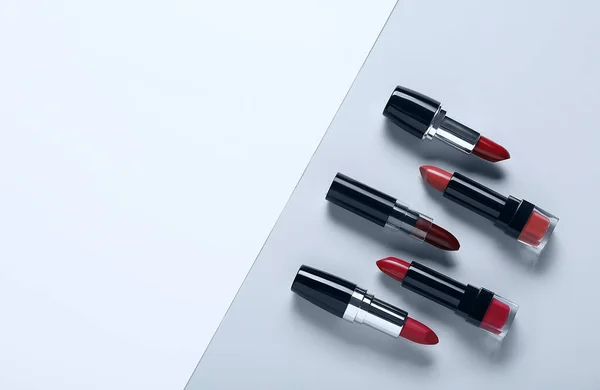 Set Different Lipsticks Light Background — Stock Photo, Image