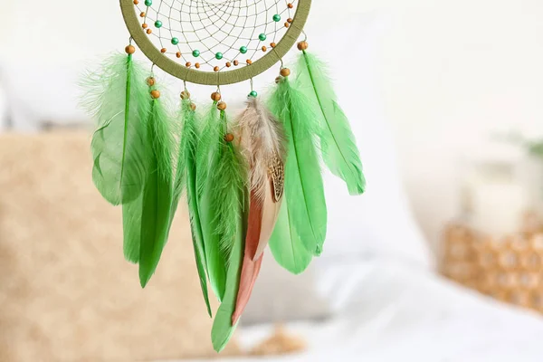 Dream Catcher Hanging Bedroom Closeup — Stock Photo, Image