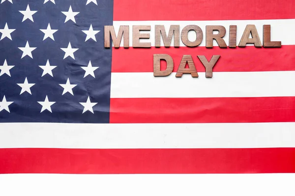 Text Memorial Day Usa Flag — Stock Photo, Image