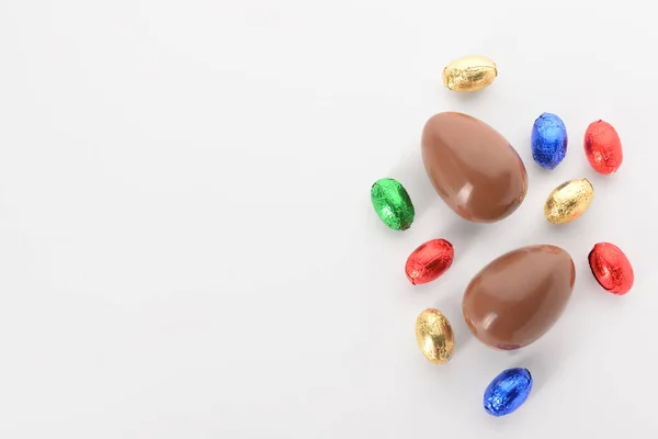 Chocolate Doce Ovos Páscoa Doces Isolados Fundo Branco — Fotografia de Stock