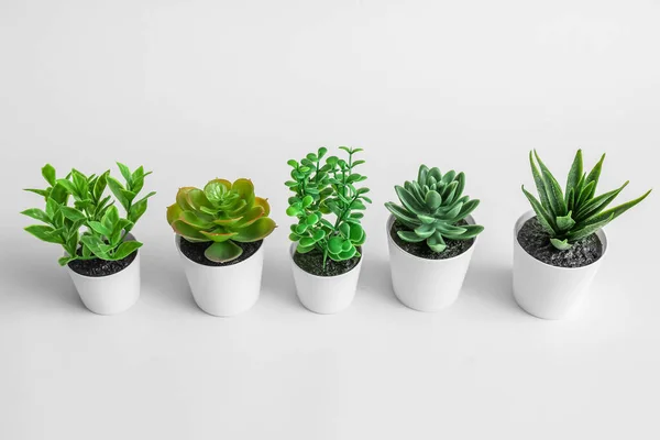 Künstliche Pflanzen Auf Weißem Hintergrund — Stockfoto