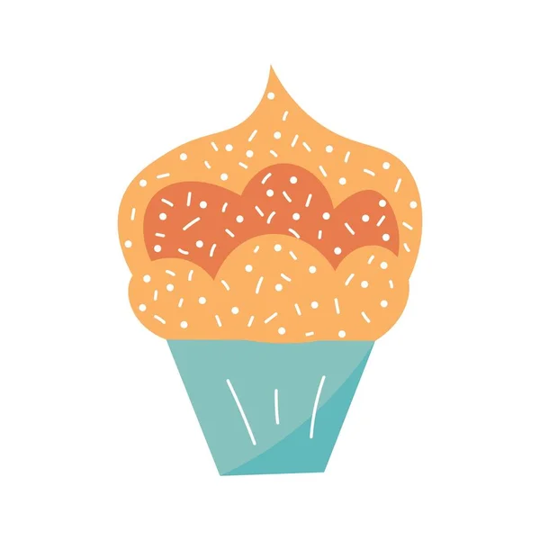 Γενέθλια Νόστιμα Cupcake Λευκό Φόντο — Διανυσματικό Αρχείο