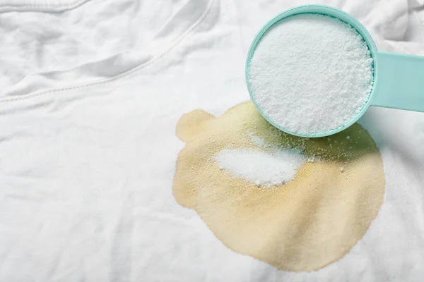 Laundry Detergent Stained Shirt Closeup — Stock Photo, Image