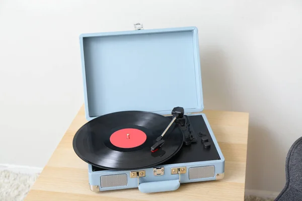 Record Player Vinyl Disk Table Light Wall Room — Stock Photo, Image