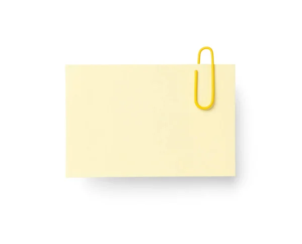Papierbogen Mit Clip Auf Weißem Hintergrund — Stockfoto