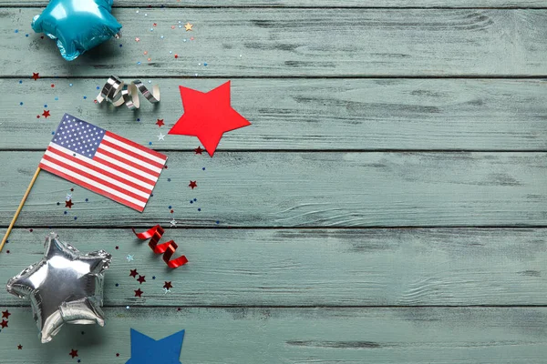 Usa Vlajky Hvězdami Hadovitou Barevném Pozadí Slavnost Dne Nezávislosti — Stock fotografie