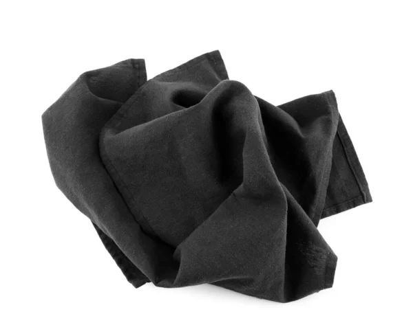 Black Fabric Napkin White Background — Stock Photo, Image