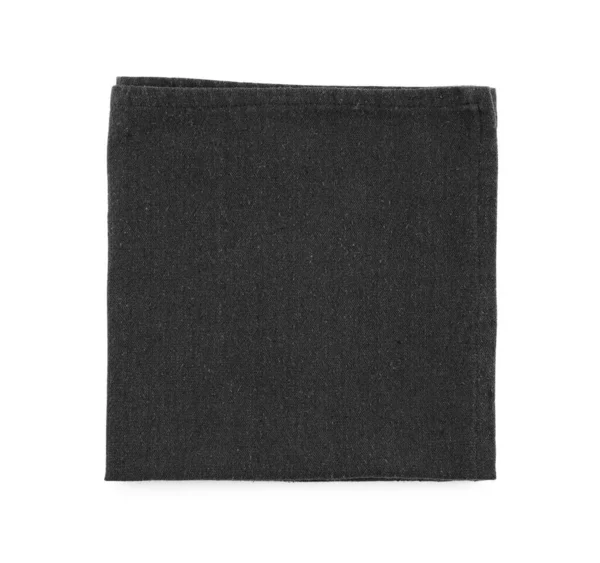 Black Folded Napkin Isolated White Background — Stock Photo, Image