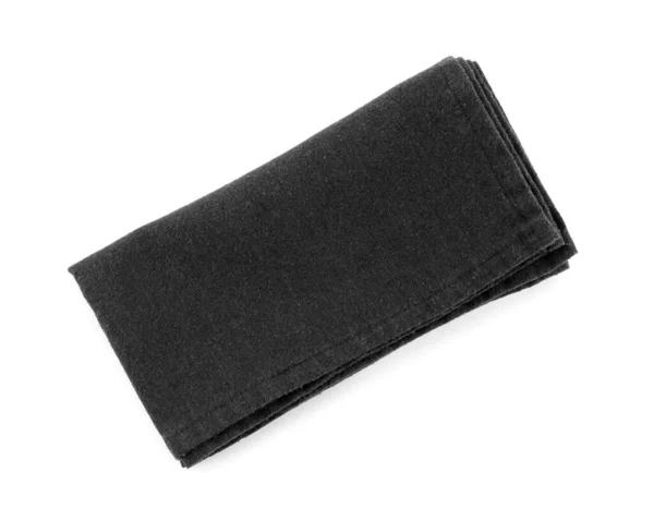 Black Folded Napkin Isolated White Background — Stock Photo, Image