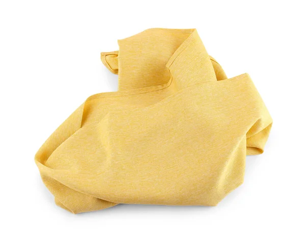 Yellow Fabric Napkin White Background — Stock Photo, Image