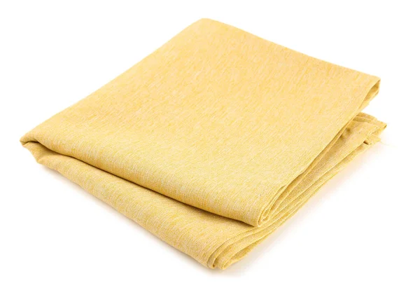 Yellow Folded Napkin Isolated White Background — Stock Photo, Image