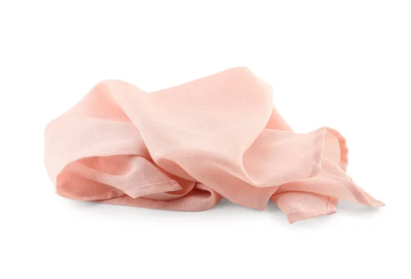 Crumpled Pink Napkin White Background — Stock Photo, Image