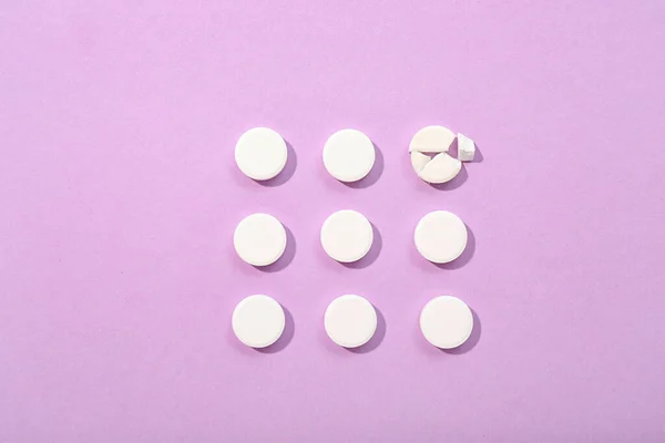 Fehér Tabletták Orgona Háttér — Stock Fotó