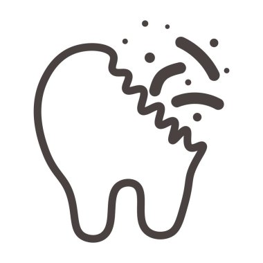 Ill tooth on white background