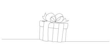 Beyaz arkaplana hediye kutusu çizildi