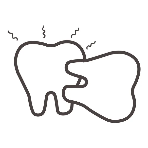 Denti Sfondo Bianco Concetto Mal Denti — Vettoriale Stock