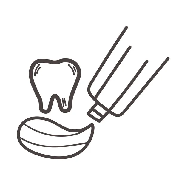 Beyaz Arkaplanda Diş Yapıştırma — Stok Vektör