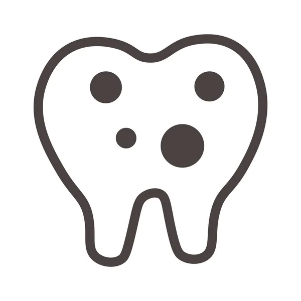 Beyaz Arkaplanda Delikleri Olan Diş — Stok Vektör