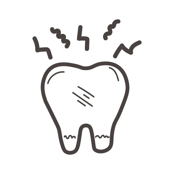 白い背景に歯 歯痛の概念 — ストックベクタ