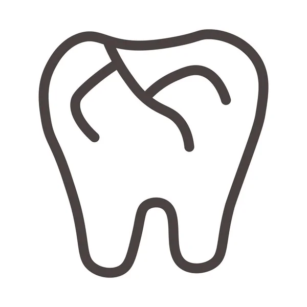 Cracked Tooth White Background — Stok Vektör