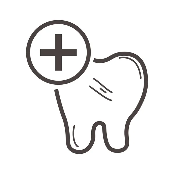 Beyaz Arkaplanda Diş Çapraz — Stok Vektör