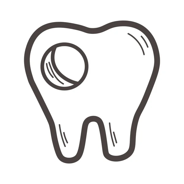 Beyaz Arkaplanda Delik Olan Diş — Stok Vektör