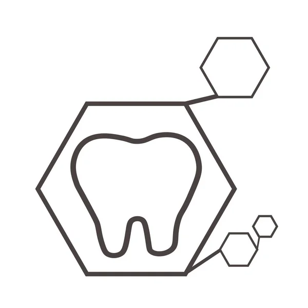 Drawn Tooth White Background — 스톡 벡터