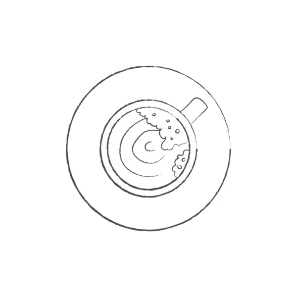 Cup Italienskt Kaffe Vit Bakgrund — Stock vektor