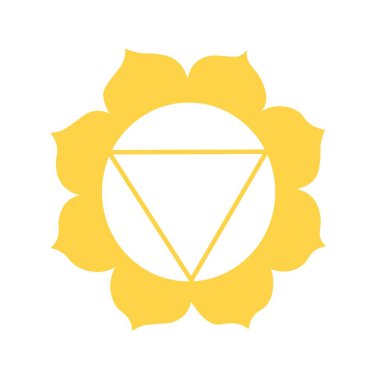 Beyaz arkaplanda Manipura sembolü (solar plexus chakra)