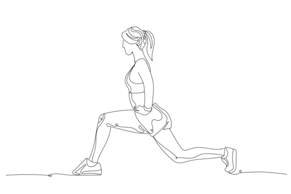 Femme Sportive Faisant Exercice Sur Fond Blanc — Image vectorielle