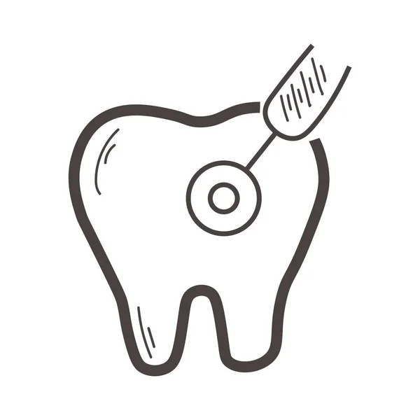 Dente Strumento Dentale Sfondo Bianco — Vettoriale Stock