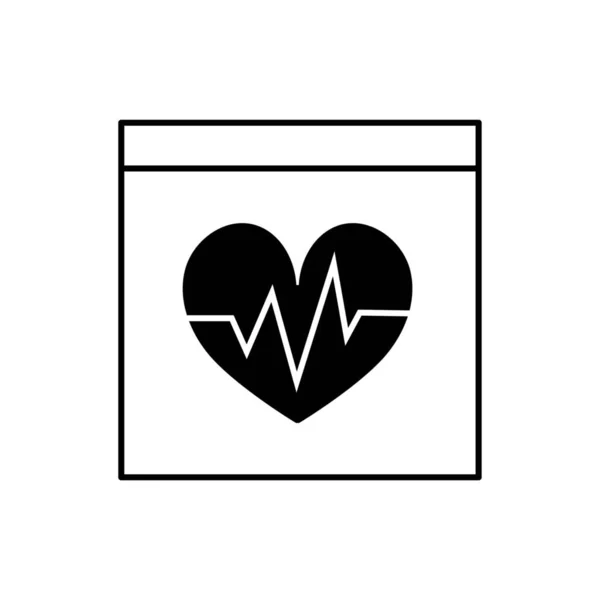 Kreslené Srdce Kardiogram Bílém Pozadí — Stockový vektor