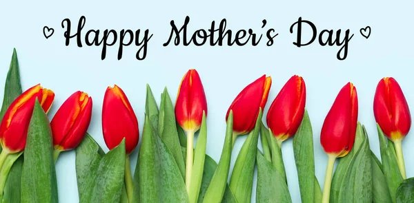 Piękna Kartka Okolicznościowa Dzień Szczęśliwej Matki Jasnym Tle — Zdjęcie stockowe