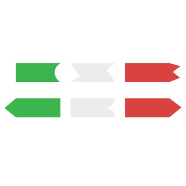 Beyaz arkaplanda boş kurdele kümesi