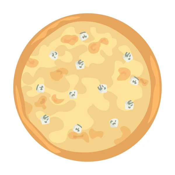 Beyaz Arka Planda Leziz Peynirli Pizza — Stok Vektör