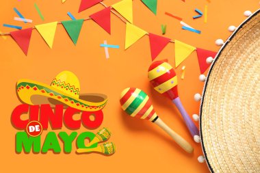 Cinco de Mayo için parlak tebrik kartı (5 Mayıs)