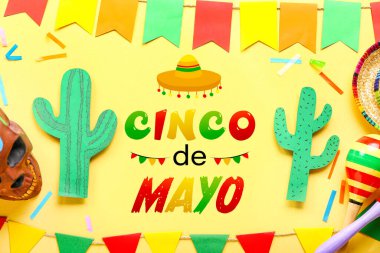 Cinco de Mayo için parlak tebrik kartı (5 Mayıs)