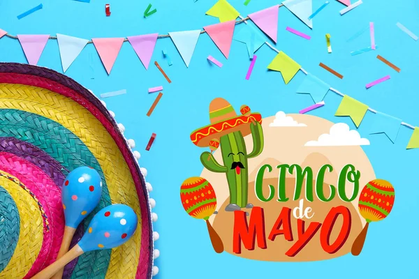 Ljust Gratulationskort För Cinco Mayo Maj — Stockfoto