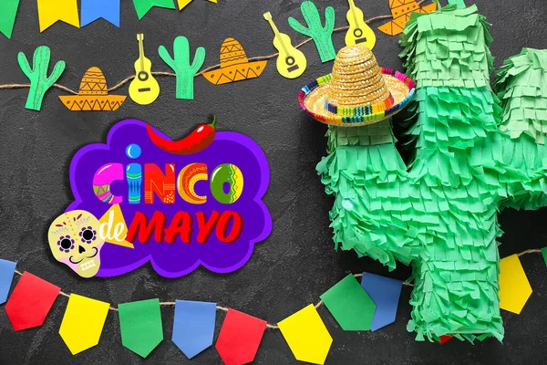 Gyönyörű Üdvözlőlap Cinco Mayo Nak Május — Stock Fotó
