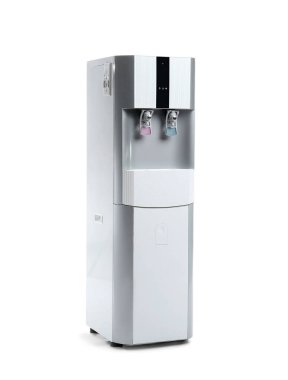 Modern su soğutucusu beyaz arkaplanda izole