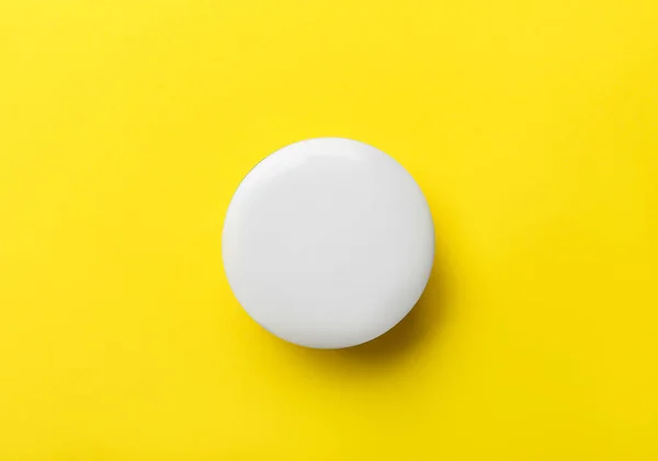 stock image Blank white badge on yellow background