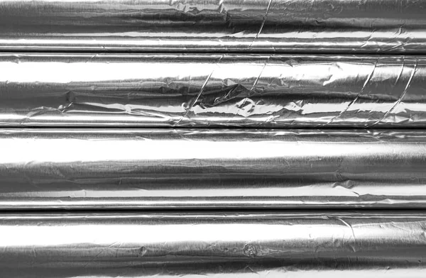 Rollos Papel Aluminio Como Fondo Primer Plano — Foto de Stock
