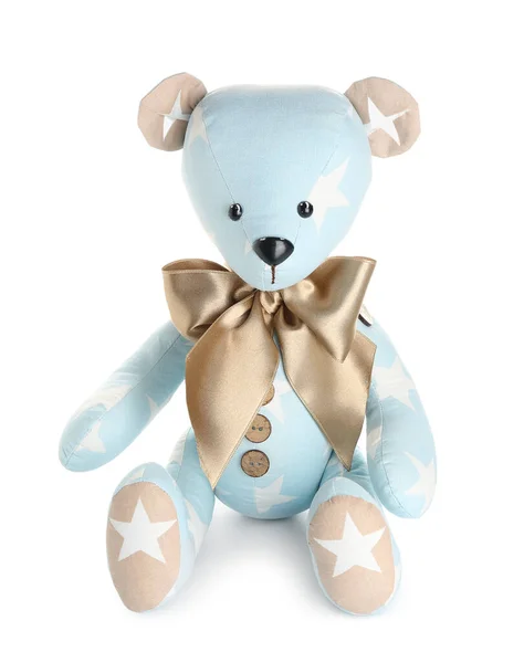 Brinquedo Urso Fundo Branco — Fotografia de Stock