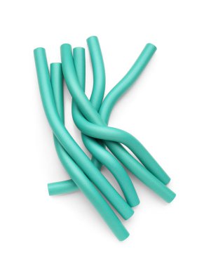 Beyaz arka plan üzerinde izole saç curlers